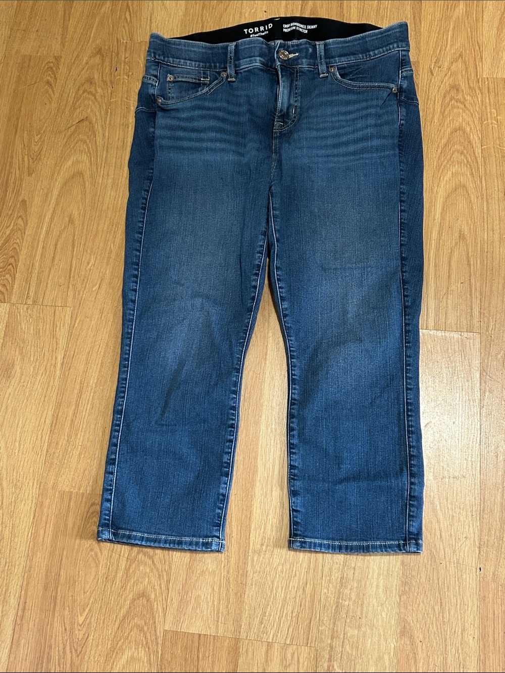 torrid Dark Blue Crop Bombshell Skinny Premium Stretch Jeans Size 14